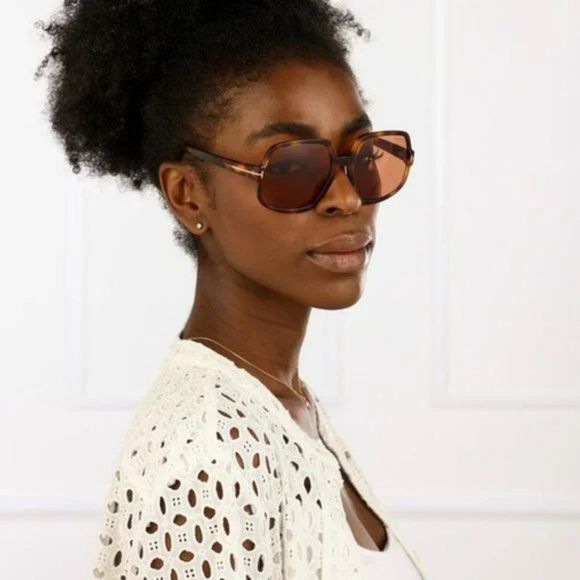 Tom Ford FT0992 DELPHINE 52E Sunglasses Havana Brown Oversized Women - Picture 4 of 12